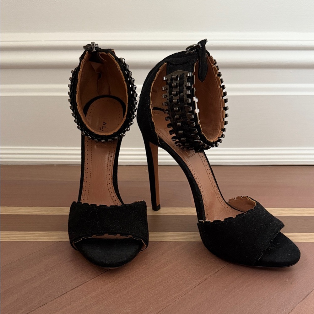 Alaia Black Suede Heels